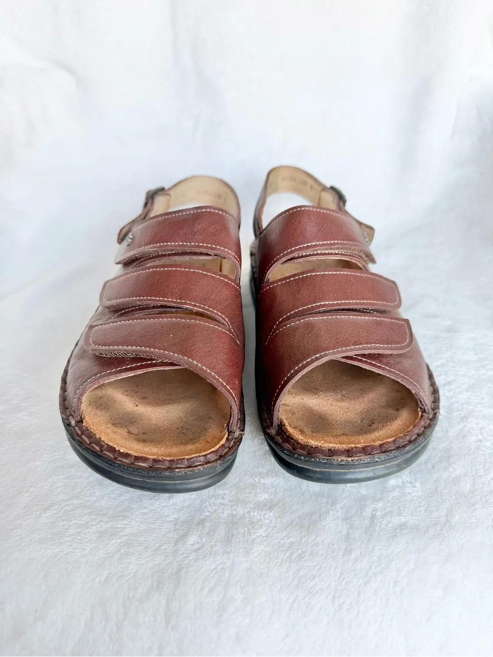 Finn Comfort Sylt Sandals Womens Brown Leather Soft Footbed Size EU 39 US 8.5